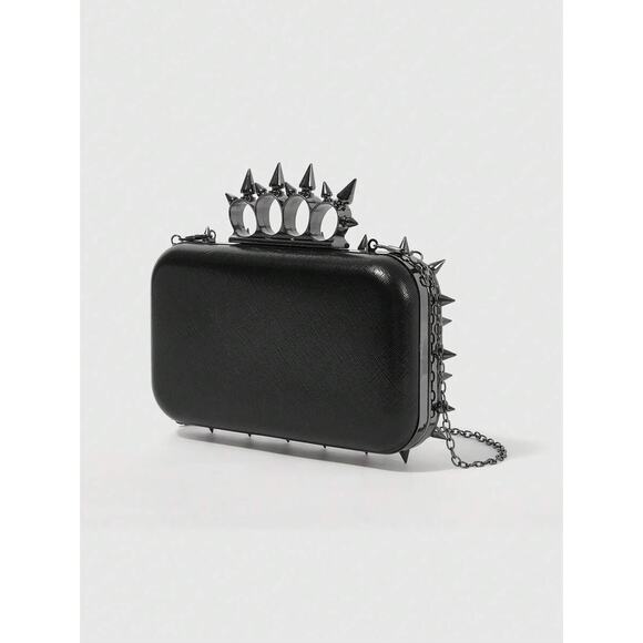 Goth Emo Punk Rock Spike Clutch Purse Crossbody - Picture 3 of 5